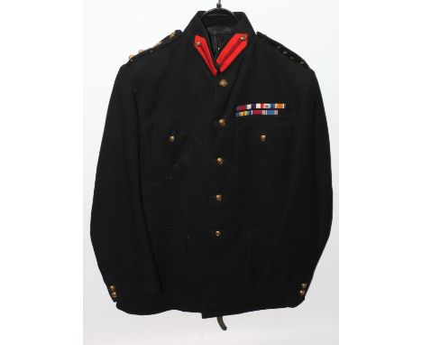 British Army uniform, a British Army dark blue jacket with Morris Angel and Son Ltd of London label "4.6.36 COL MCLEOD" havin