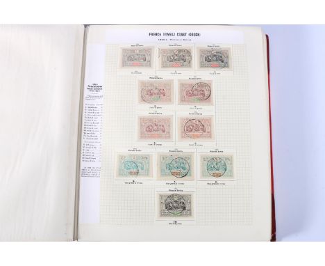 An academic philatelist's meticulously collected and ordered Obock, Djibouti and French Somali Coast stamp collection contain