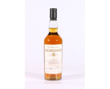 INCHGOWER 13 year old single malt Scotch whisky, bottled in June 2007 by Diageo for The Manager's Dram range for the year 200