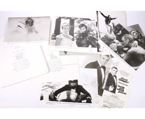 James Bond interest, Never Say Never Again film related items and advertising including production information book, cast lis