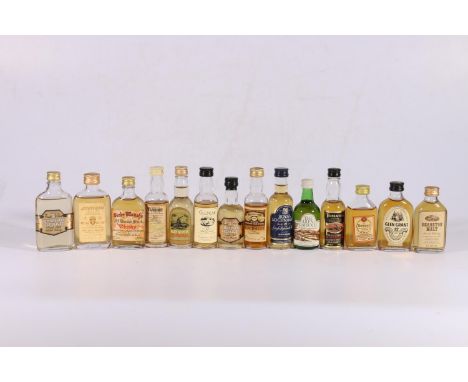 Thirteen single malt Scotch whisky miniatures including LOCHSIDE 1965, GLENESK 12 year old, GLENURY-ROYAL 12 year old etc. an