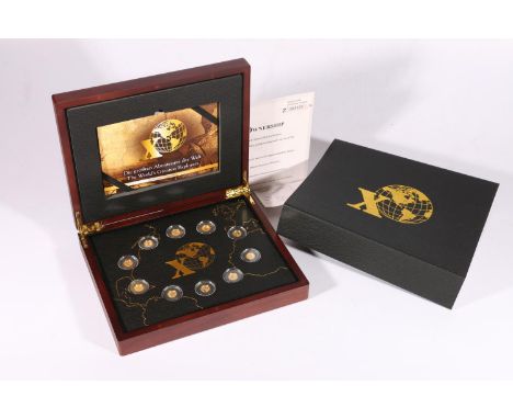 Windsor Mint REPUBLIC OF CHAD "Greatest Explorers" gold proof ten-coin set 2019 comprising ten gold proof 3,000 Franc CFA coi