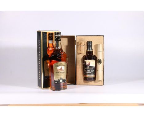 THE FAMOUS GROUSE Scottish Oak Finish blended Scotch whisky 50cl 44.5% abv. boxed with scroll and stave section, and THE FAMO