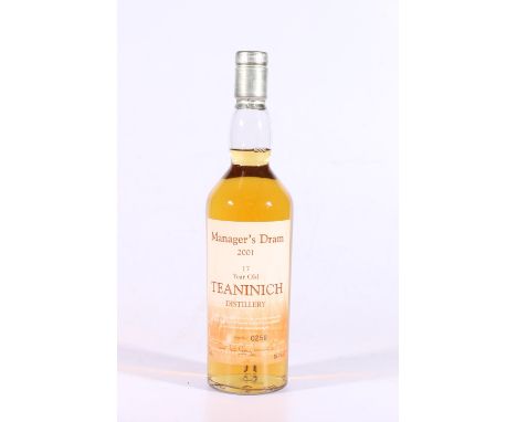 TEANINICH 17 year old single malt Scotch whisky, bottled on 3rd September 2001 by Diageo for The Manager's Dram range for the