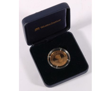 The Royal Mint BARBADOS Elizabeth II gold proof ten dollars $10 coin 1995, Queen Elizabeth The Queen Mother Engagement Portra