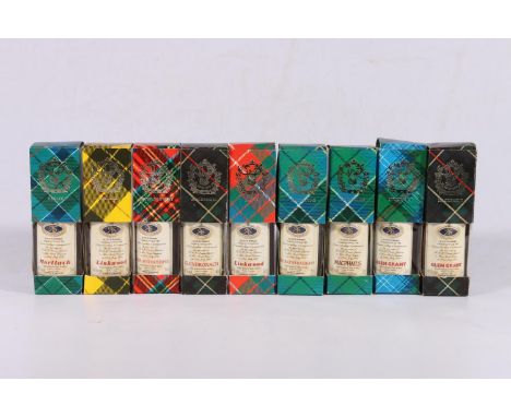 Nine Gordon and Macphail "AS" special vatting Scotch whisky miniatures bottled to commemorate the marriage of Prince Andrew a