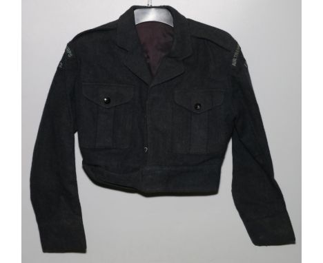 British Royal Air Force uniform, a blue jacket with James Smith and Co (Derby) Ltd of Staveley Blouse Battledress label "CPL 