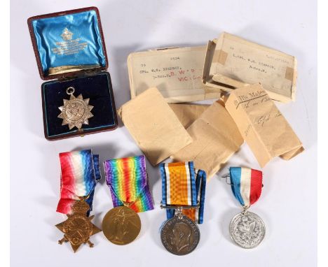 Medals of Corporal W R Simpson of the 3rd Scottish Highlanders including WWI war medal and victory medal [99 CPL W R SIMPSON 