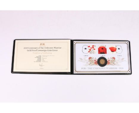 Harrington &amp; Byrne "2020 Centenary of the Unknown Warrior Gold Proof Sovereign Coin Cover" comprising TRISTAN DA CUNHA El