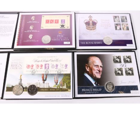 Westminster Mint numismatic philatelic coin first day covers including BAILIWICK OF GUERNSEY silver proof five pounds £5 2016