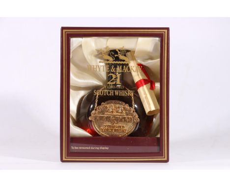 WHYTE &amp; MACKAY 21 year old blended Scotch whisky, bottled in glass decanter with scroll, 75cl 40% abv., boxed 