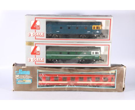 Lima O gauge model railways including 216577A2 diesel locomotive D6524, 216576A2 diesel locomotive D6506 BR, and Le Capitole 