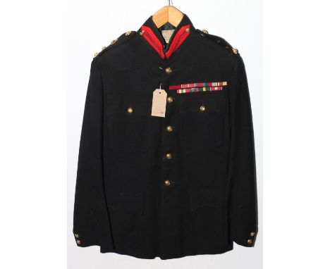 British Army uniform, a British Army dark blue jacket with J Daniels and Co Ltd of London label dated 1928 "H L K MAINWARING 