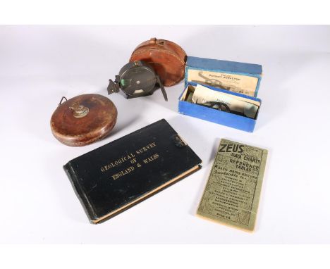 F Barker and Son of 12 Clerkenwell Road London patent NO1926 directional compass number 2443 in leather case, a George Philip