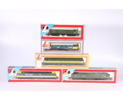 Five Lima Models OO gauge model railway locomotives including 205215 diesel locomotive D1574 BR two tone green, 205173 diesel