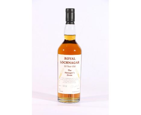 ROYAL LOCHNAGAR 10 year old single malt Scotch whisky, bottled in January 2006 by Diageo for The Manager's Dram range, bottle