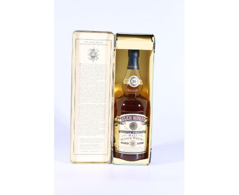 GLEN MORAY 16 year old single malt Scotch whisky, "for duty free sales only", 1litre 43% abv. in Black Watch Scotland's Histo