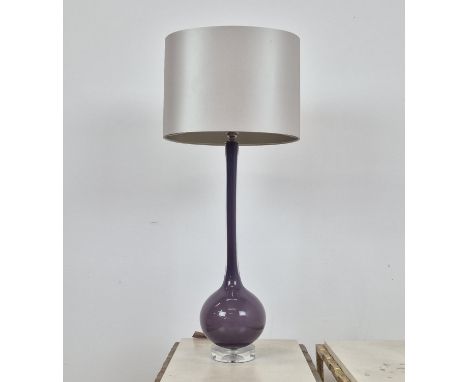 PORTA ROMANA GOURD TABLE LAMP, purple glass gourd form, 67cm H.