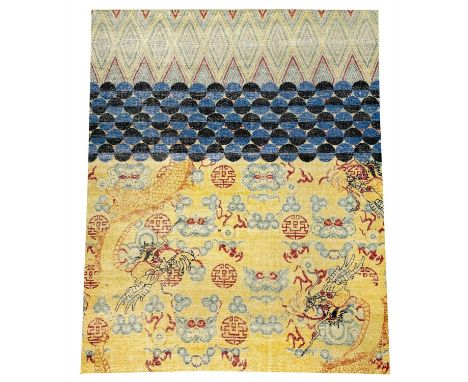 FINE IMPERIAL CHINESE DRAGON CARPET, 300cm x 245cm.