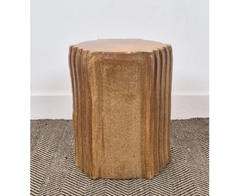 ATTRIBUTED TO STUDIO FLORIS WUBBEN STOOL MODEL 6, glazed ceramic, 42cm H x 34cm W.