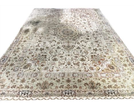 FINE PART SILK TABRIZ CARPET, 418cm x 292cm.