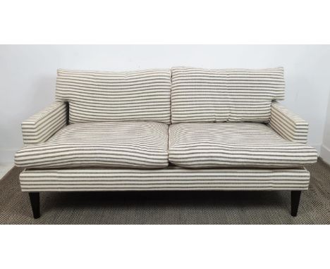GEORGE SMITH BROMPTON SOFA, in Guy Goodfellow olive sacking fabric, 180cm W approx.