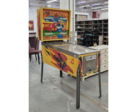 BALLY AIR ACES PINBALL MACHINE, vintage 1970s, later supports and glass, 131cm x 77cm x 177cm approx.