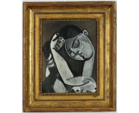 PABLO PICASSO, Femme Se Coiffant, pochoir &amp; lithograph, signed in the plate, French vintage frame, printed by Daniel Jaco