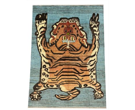 TIBETAN TIGER CARPET, 330cm x 268cm.