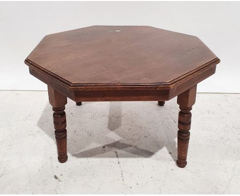 Early 20th century octagonal coffee table on four turned and ring supports, 73cm x 43.5cm