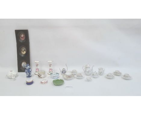 Assorted collection of miniature porcelain figures and models, including models of swans, birds and animals, miniature Royal 