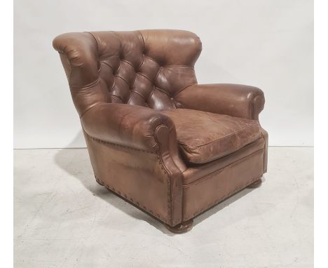 Ralph Lauren 20th century brown leather button back armchairCondition ReportPictures provided.