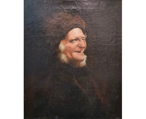British school (19th century)Oil on canvasHalf-length portrait of an old man, 60cm x 49cm 