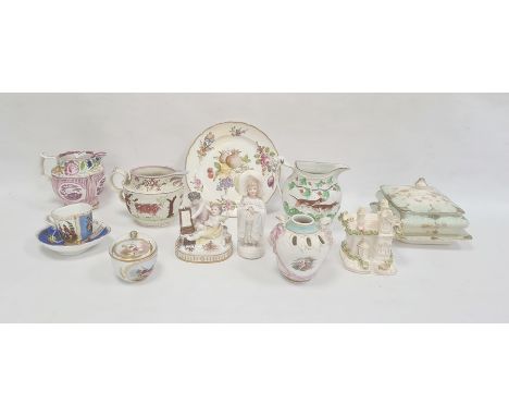 Group of Continental and English pottery and porcelain, 18th century and later, including a Meissen (Marcolini) outside decor