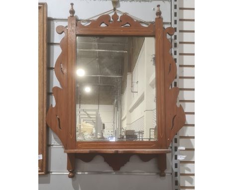 Late 19th/early 20th century rectangular mirror in mahogany frame, with shelf under