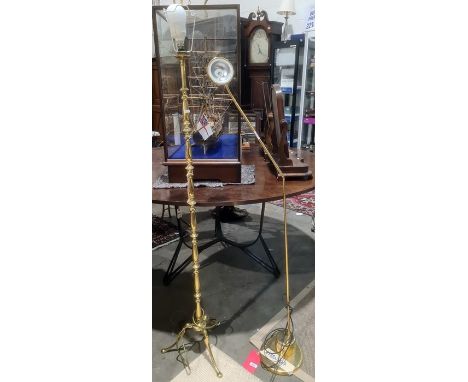 Modern brass standard lamp and a reading lamp&nbsp;(2)