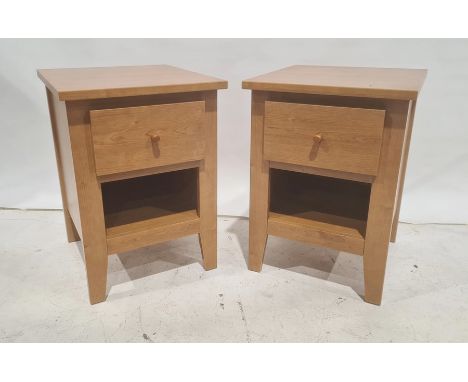 Pair of modern bedside tables with single drawer above shelf (2) 