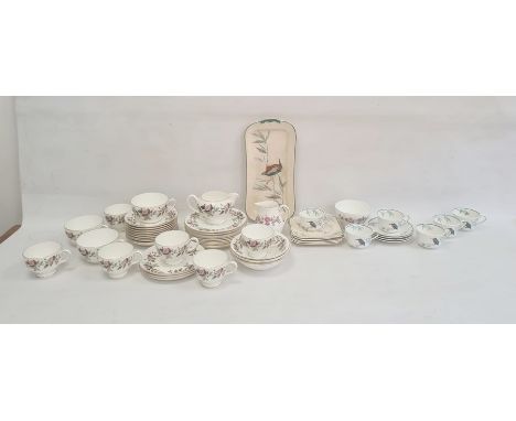Royal Doulton Kingfisher pattern composite part tea service, printed green marks, registration no. 879632 comprising a rectan