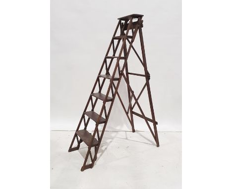 Pair of vintage six-step laddersCondition ReportScratching, dents and general wear throughout.Signs of use.Rusted metals.Heig