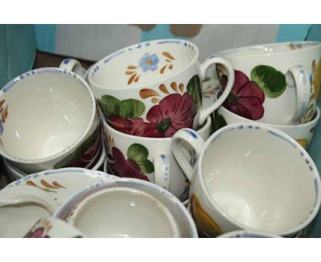 BELLE FIORE SOLIANWARE TEAWARE
comprising cups, saucers, teapots, etc, each decorated with floral motifs on an ivory ground, 