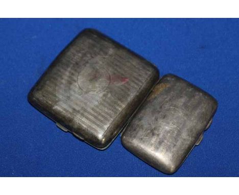 TWO SILVER CIGARETTE CASES
both with engine turned design to lid, larger 8.5cm long