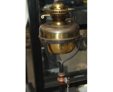 LATE VICTORIAN FLOOR STANDING PARAFFIN LAMP