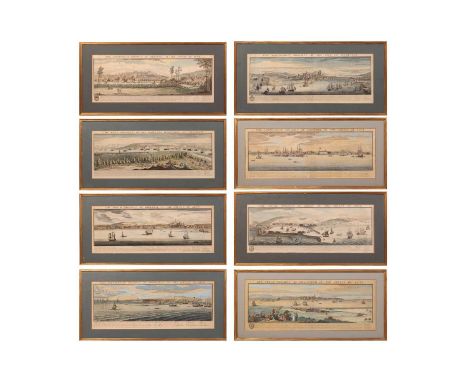 After Samuel Buck (British, 1696 - 1779) and Nathaniel Buck (British fl. 1724 - 1759), a Set of Eight Port Landscapes, to inc