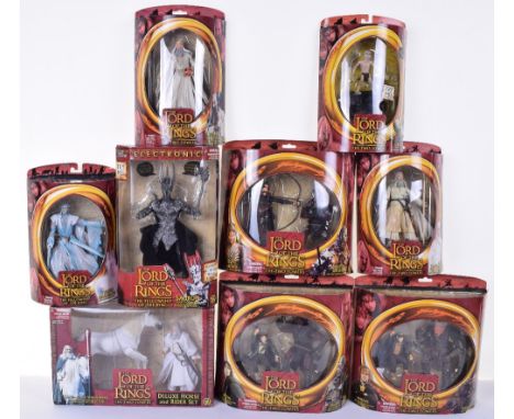 Nine Lord Of The Rings Action Figures, including: Sauron, Grishnakh & Merry,Gollum, Sarum The White, Twighlight Ringwraith, B
