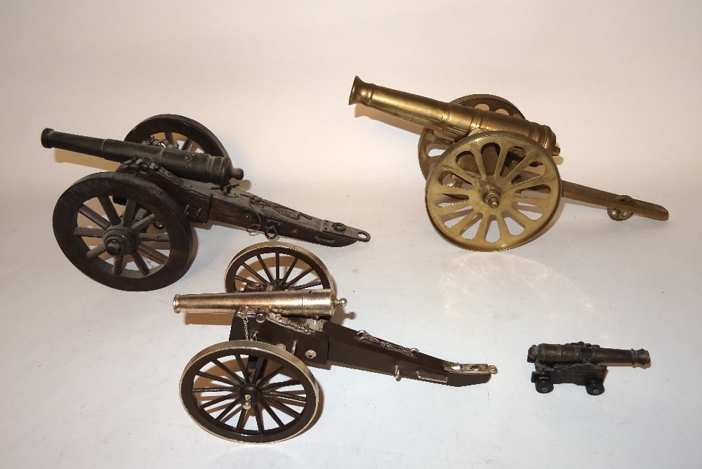 Collection of Model Artillery Pieces various materiels, seven in large