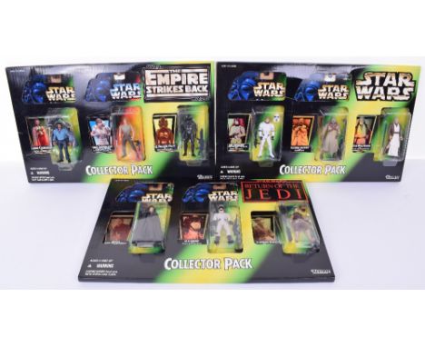 Three Star Wars Kenner Carded Collectors Packs,1.The Empire Strikes Back: Lando Calrissian, Luke Skywalker in Dagobah fatigue