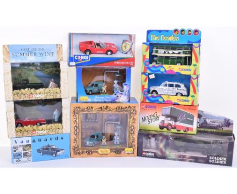 Seven Corgi Tv/Film Related Diecast Models, CC80503, CC80502  Wallace & Gromit , Last Of the Summer Wine  CC07403 LandRover &