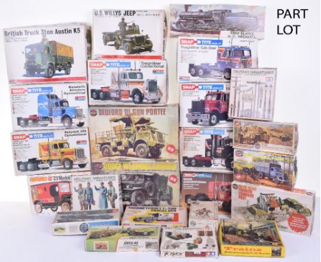 Quantity of  Plastic Model Kits, Airfix, 2 x Forward Command Post (parts missing) RAF Emergency Set (parts missing) Bedford Q