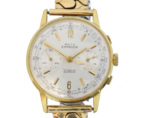 A 1970s Swiss Emperor manual wind chronograph wristwatch, A 1970s Swiss Emperor manual wind chronograph wristwatch, ref. 7733