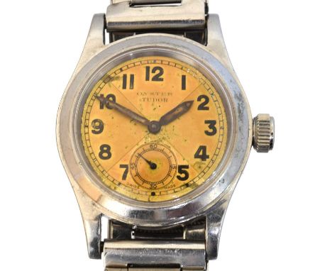 A 1940s stainless steel Military Oyster Tudor wristwatch, A 1940s stainless steel Military Oyster Tudor manual wind wristwatc